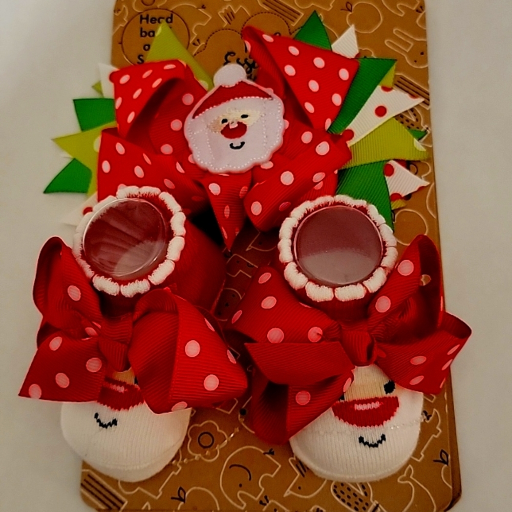 Baby essentials Santa headband and socks
